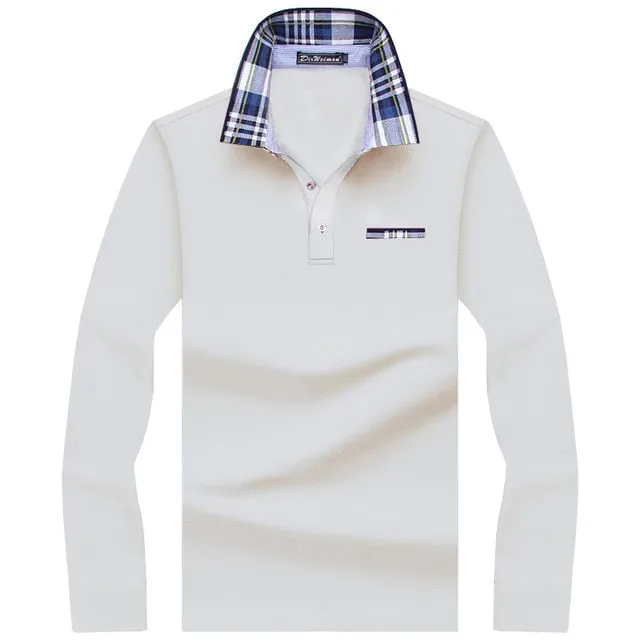 Long Sleeve Solid Polo Style Shirt