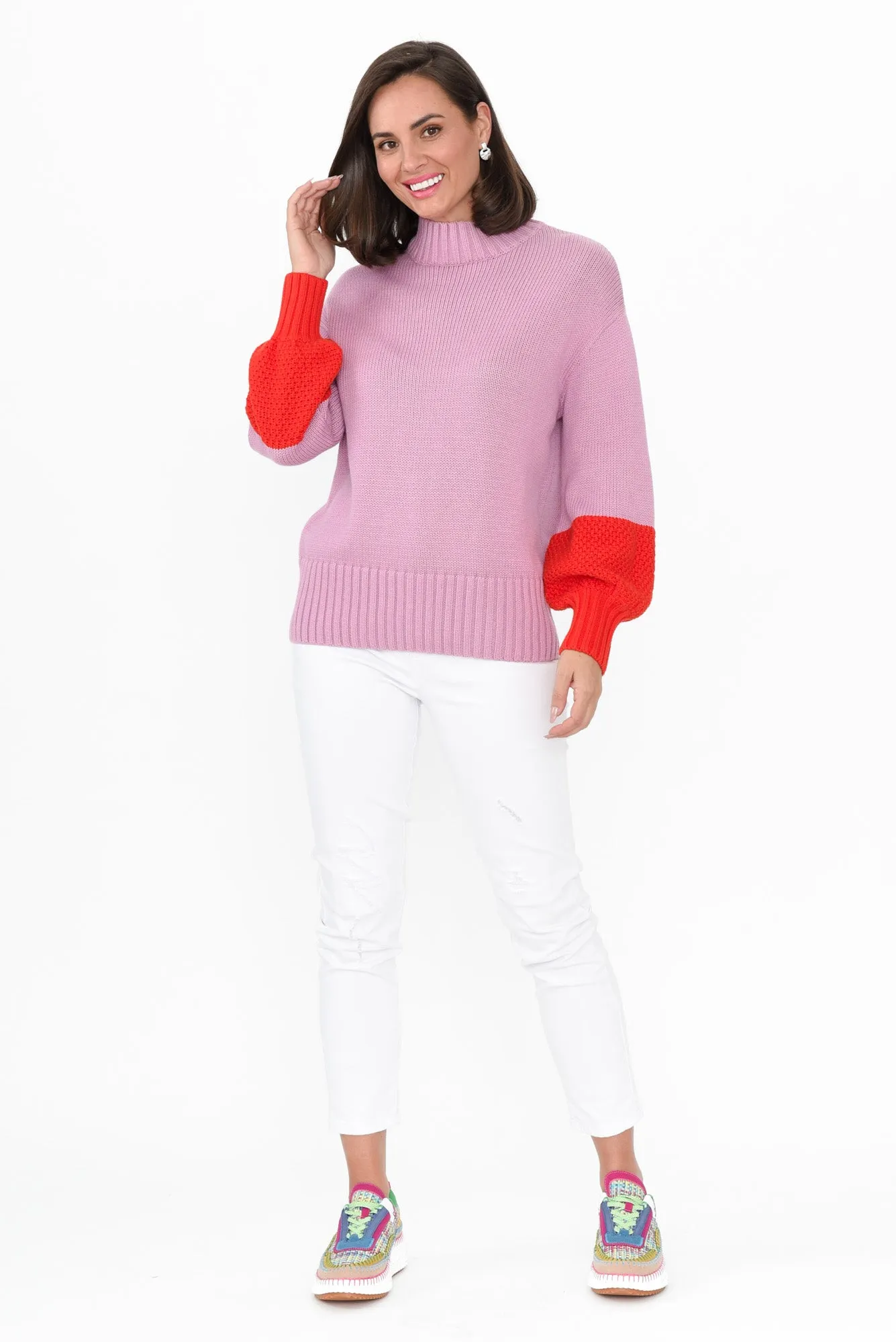 Louie Pink Cotton Knit Jumper