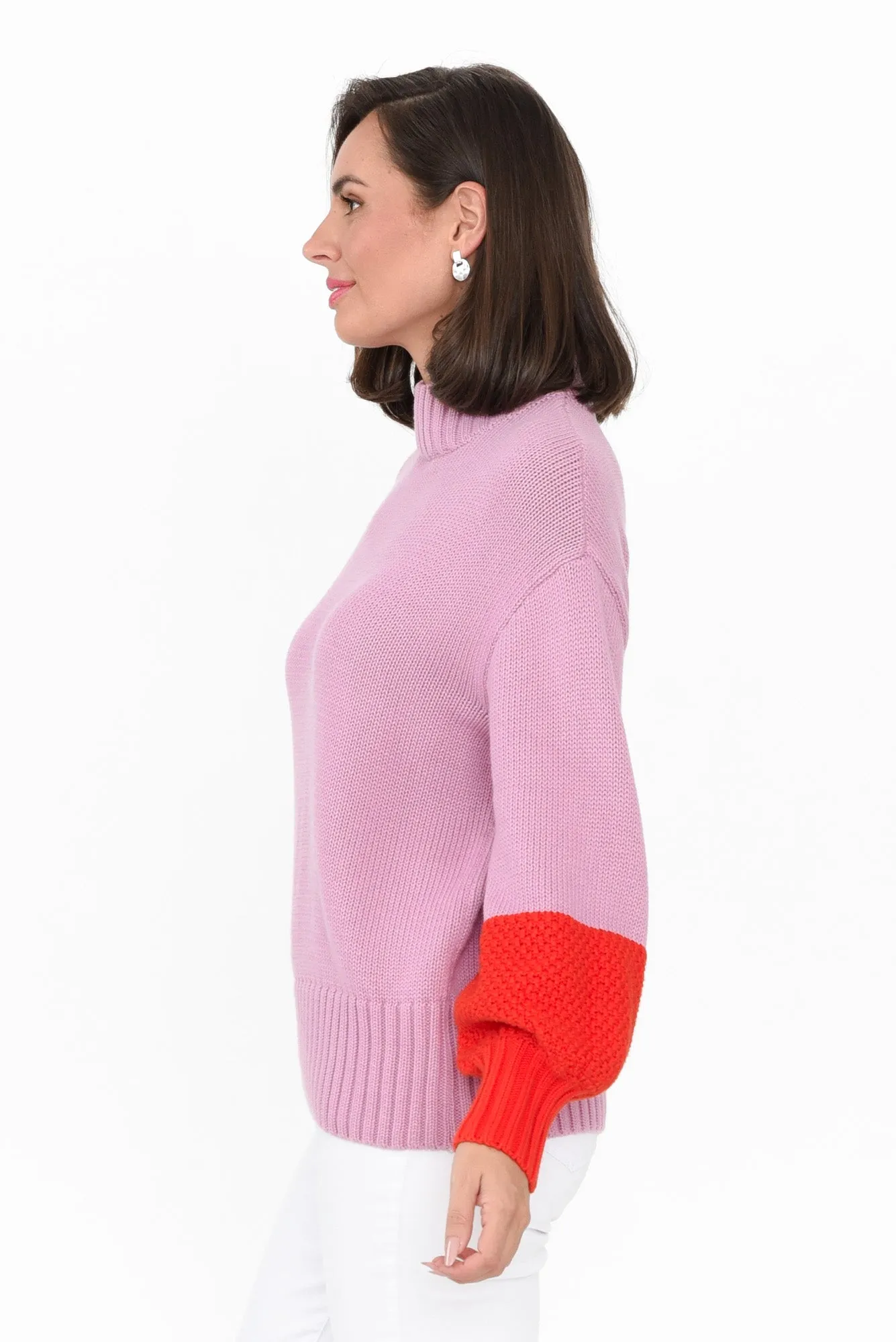 Louie Pink Cotton Knit Jumper