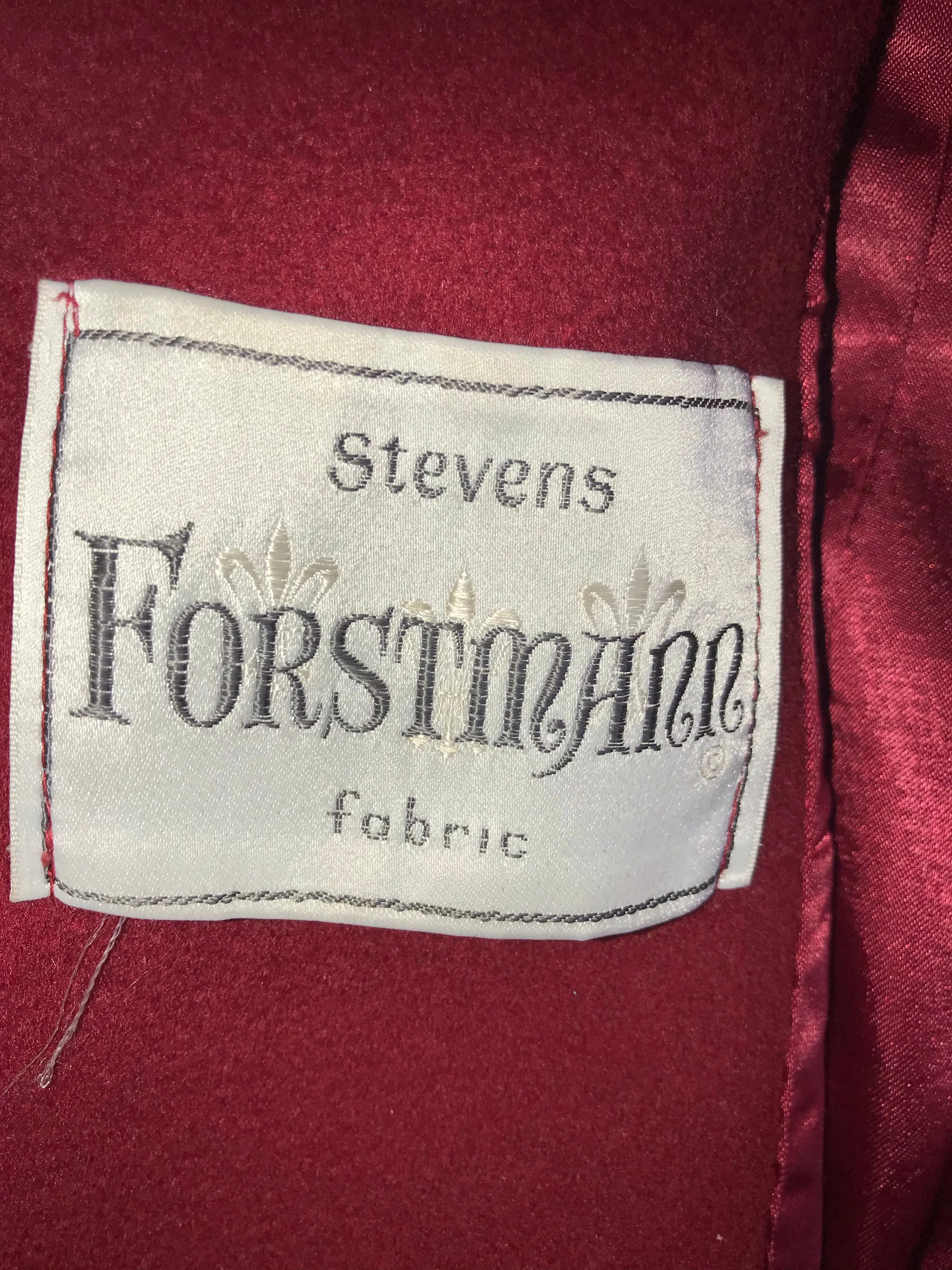 <€€* Vintage Womens STEVENS FORSTMAN Red Wool Coat Collar Top Stitched