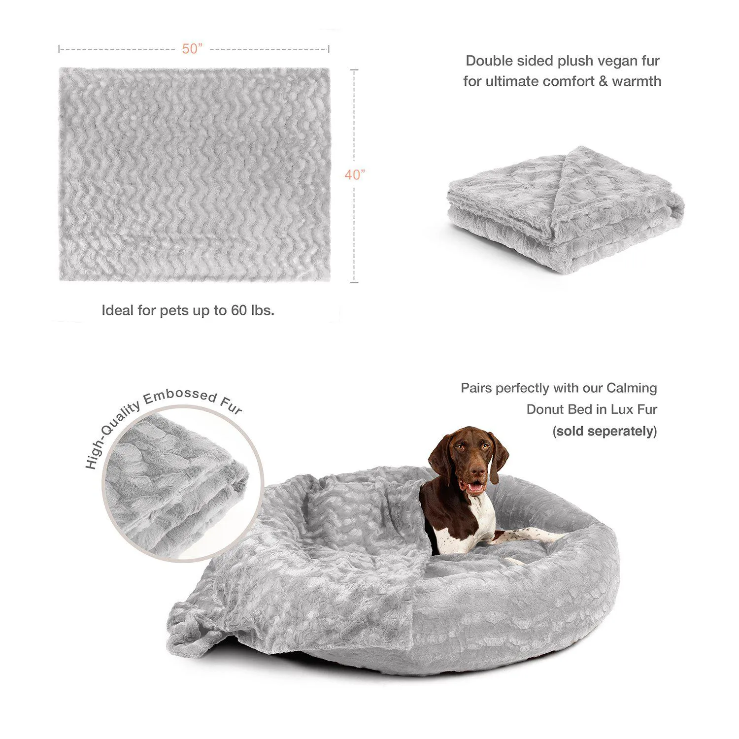 Lux Fur Pet Blanket - 40"x50"