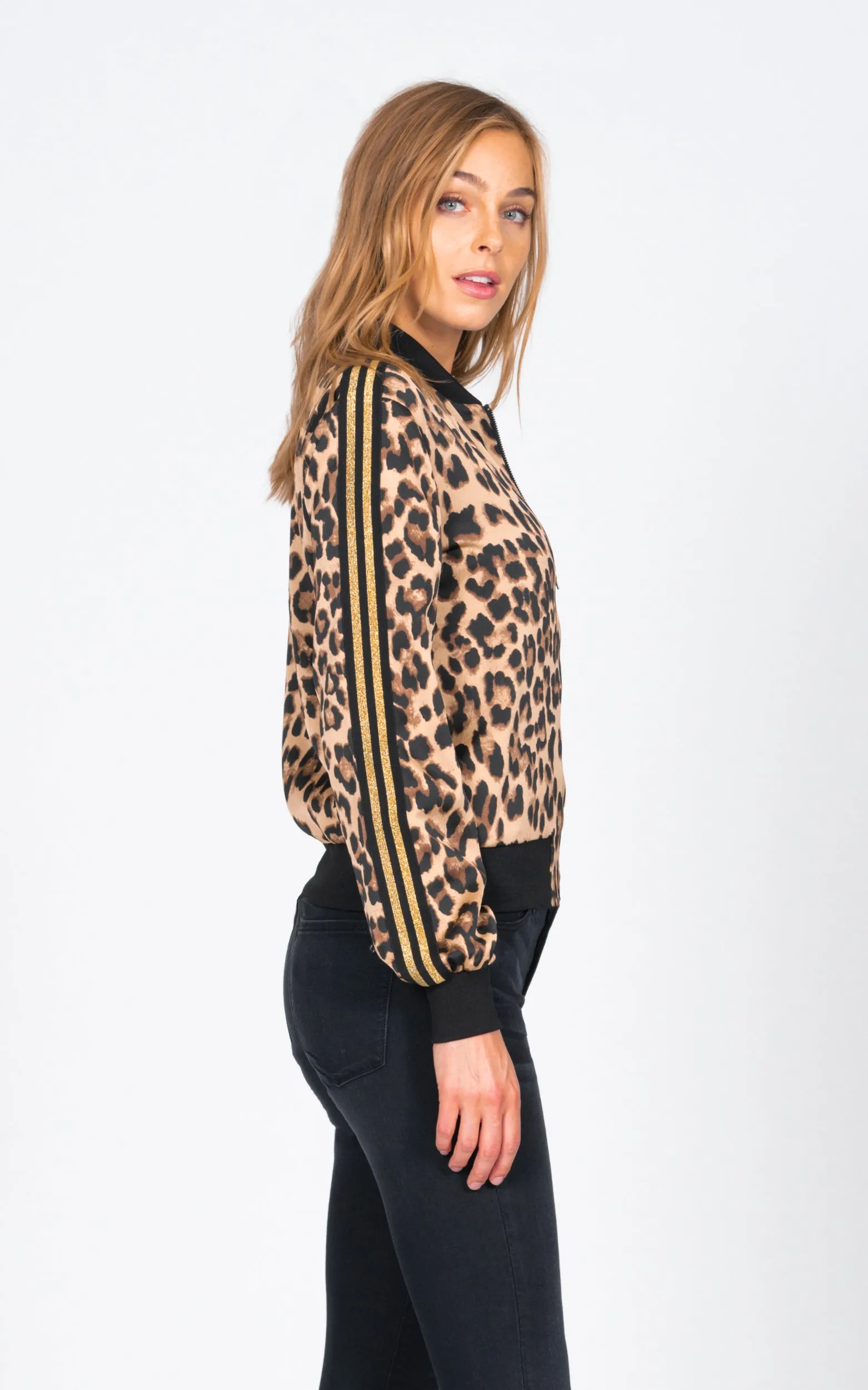 Luxe Bomber Jacket - Satin Leopard