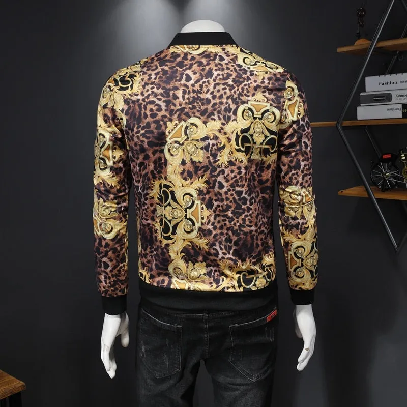 Luxury Leopard Printed Style Bomber Jacket