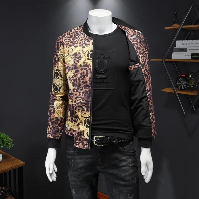 Luxury Leopard Printed Style Bomber Jacket