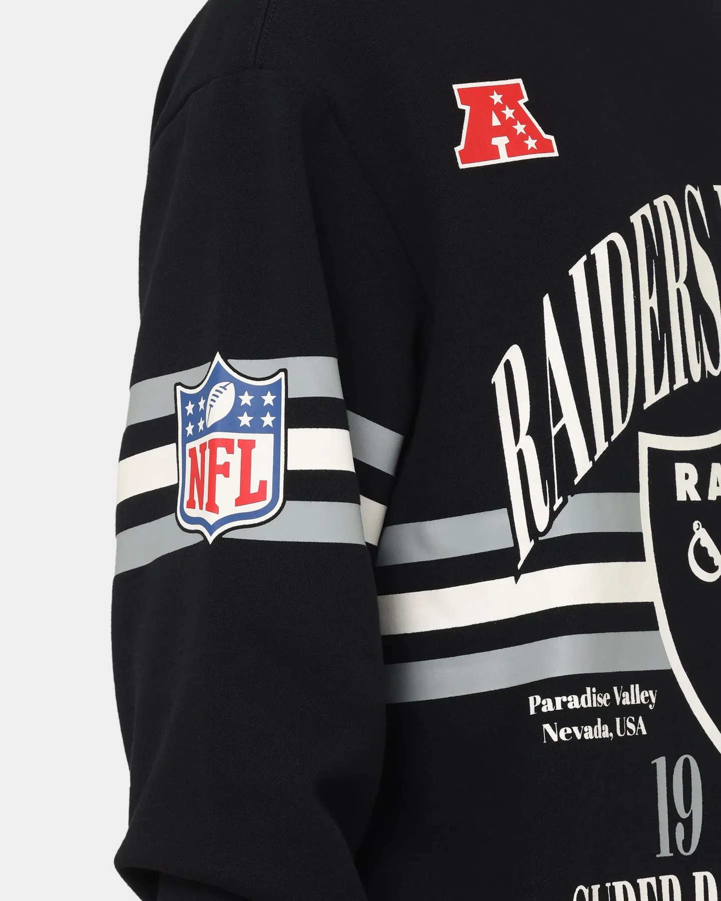 Majestic Athletic Las Vegas Raiders Champion Arch Stripe Crewneck Faded Black