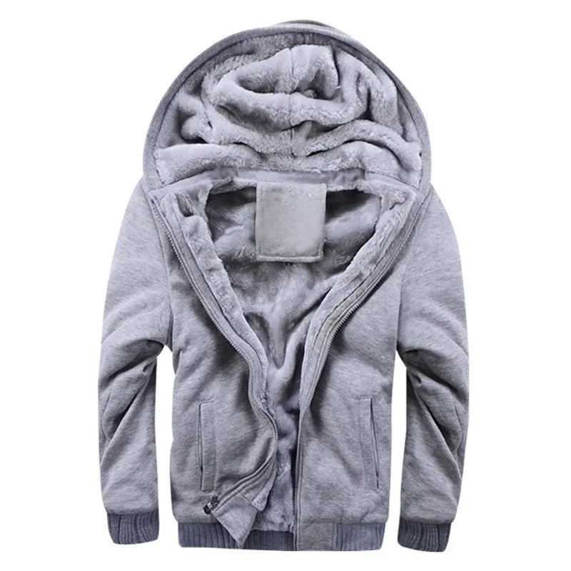 Man Cave winter men hoodies add wool jacket hooded coat men