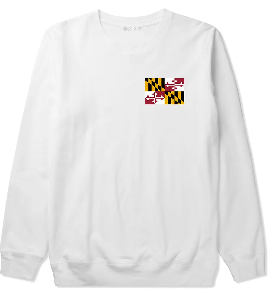 Maryland State Flag MD Chest Mens Crewneck Sweatshirt