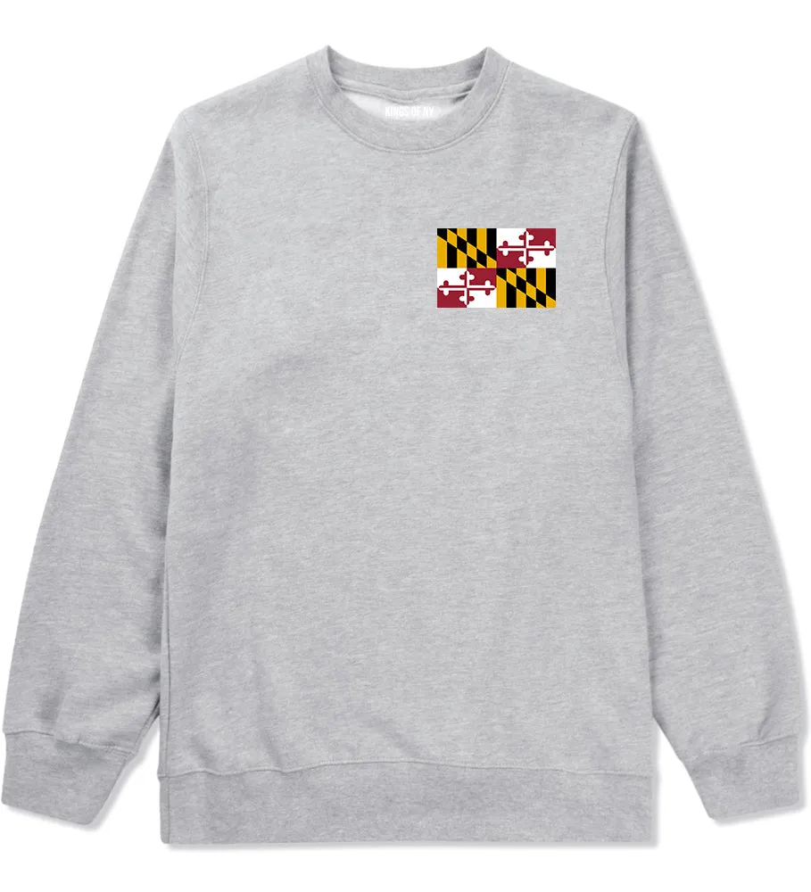 Maryland State Flag MD Chest Mens Crewneck Sweatshirt