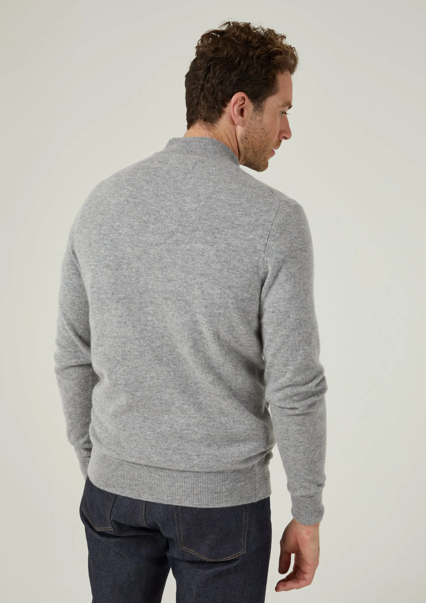 Midhurst Full Zip Jumper In Silver - Regular Fit