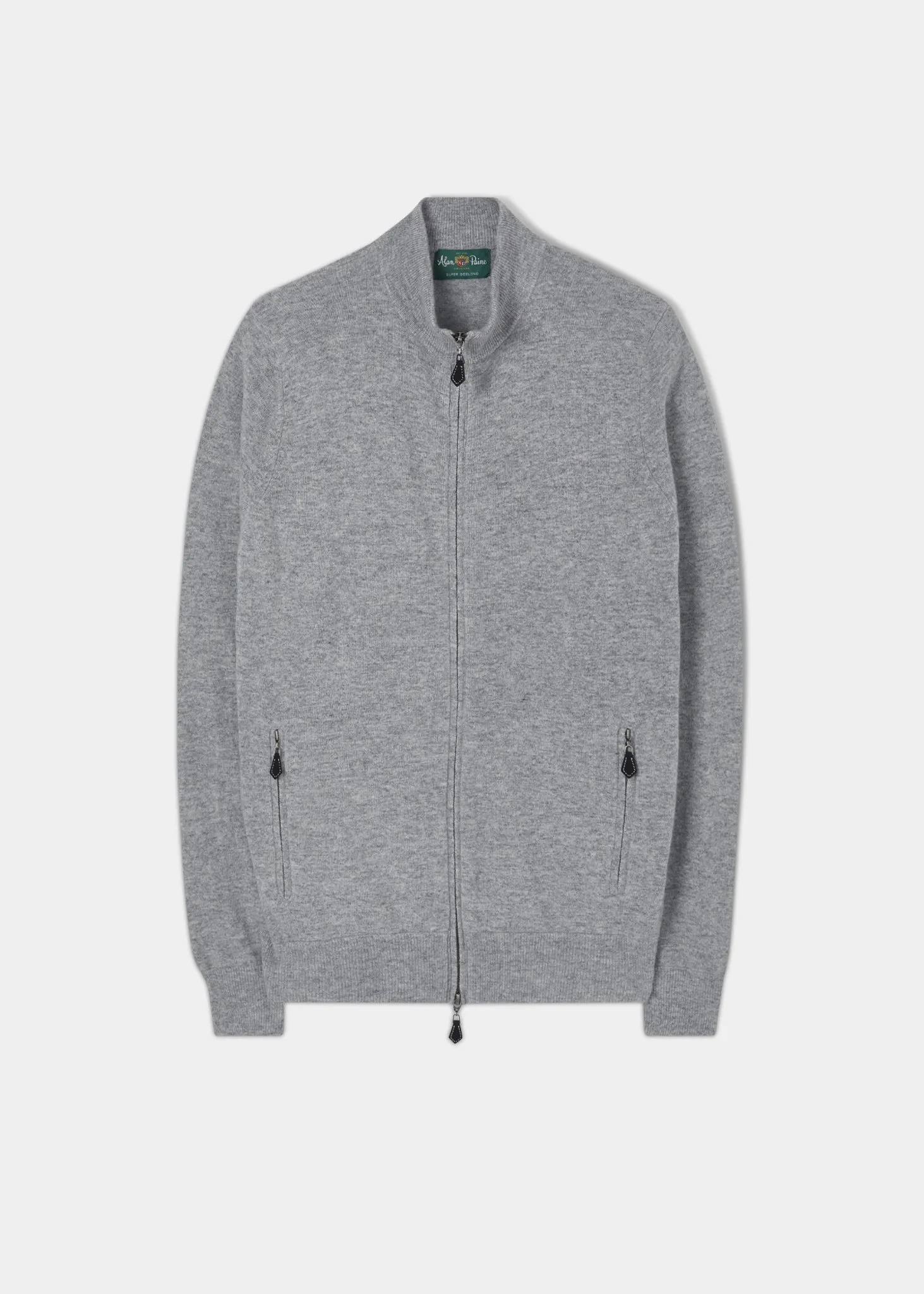 Midhurst Full Zip Jumper In Silver - Regular Fit