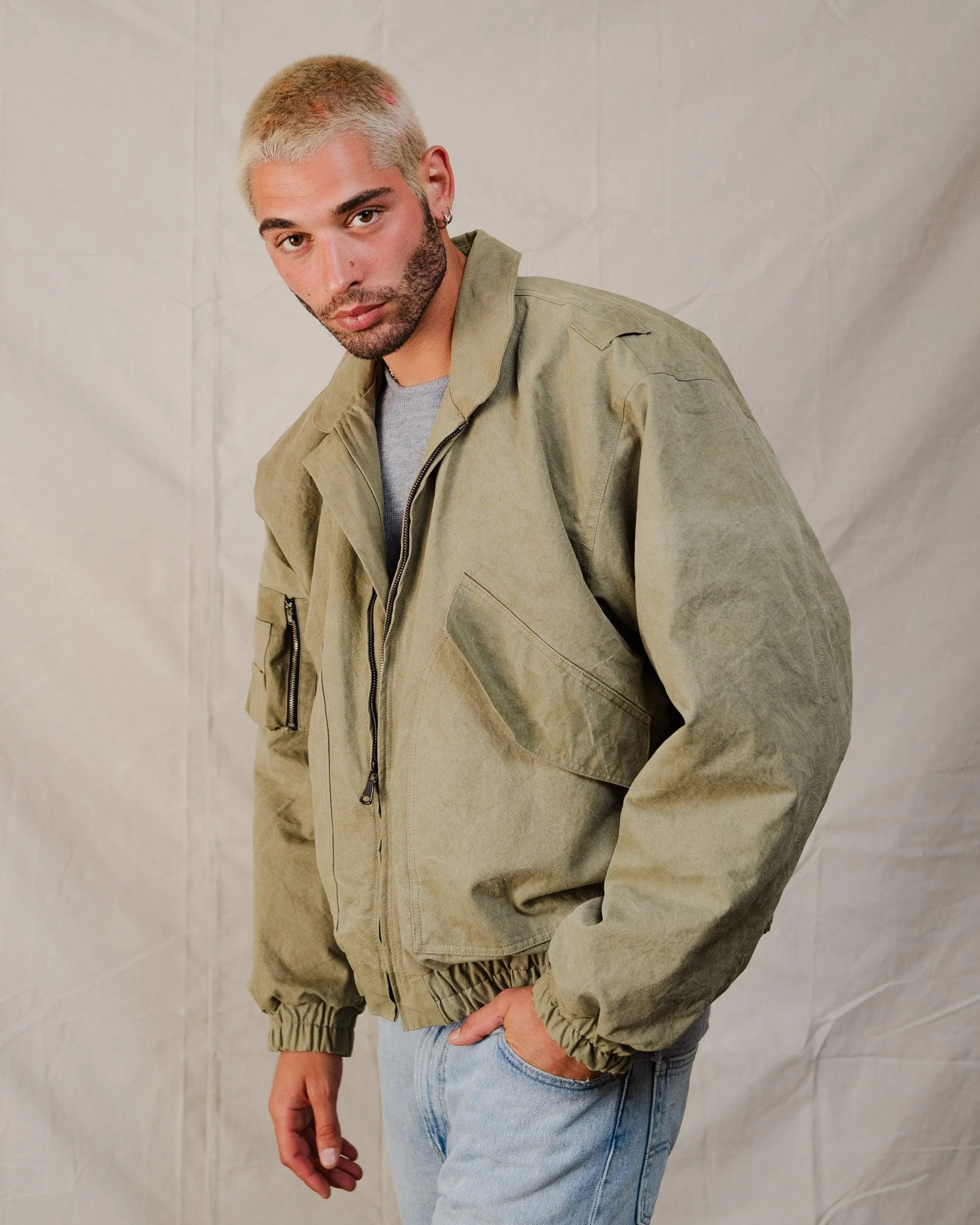 MILITARY CANVAS FLIGHT JACKET