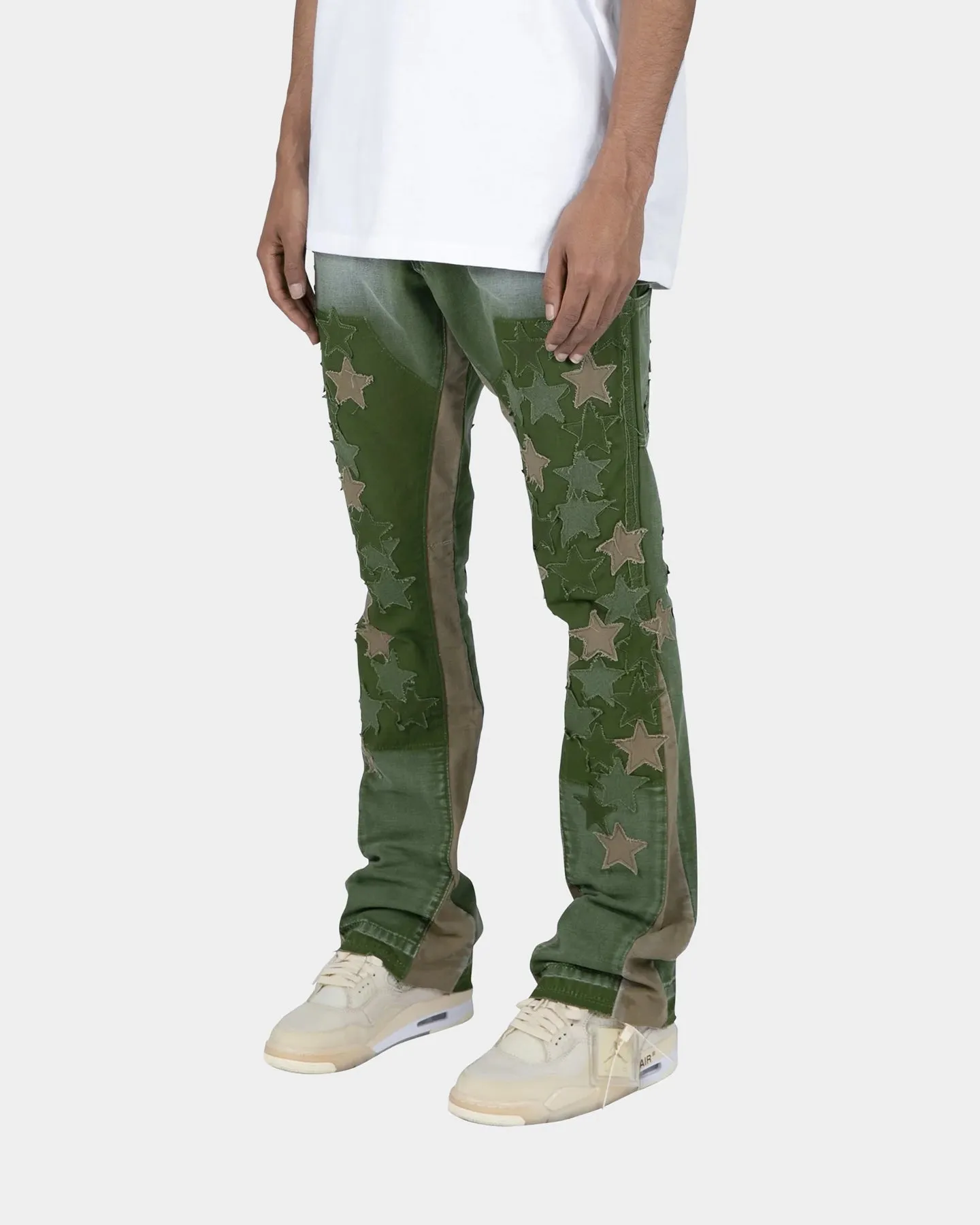 MNML B451 Star Flare Denim Pants Olive