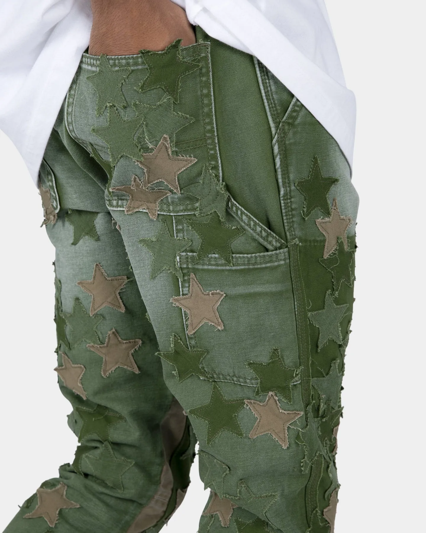 MNML B451 Star Flare Denim Pants Olive