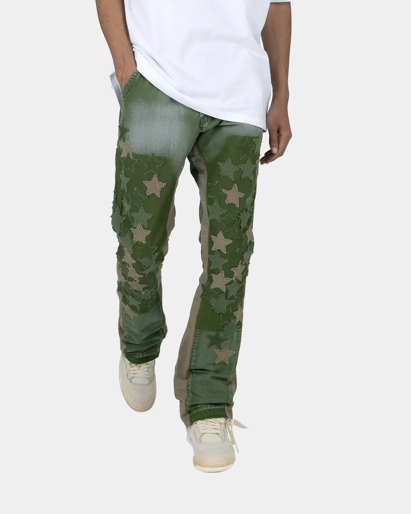 MNML B451 Star Flare Denim Pants Olive