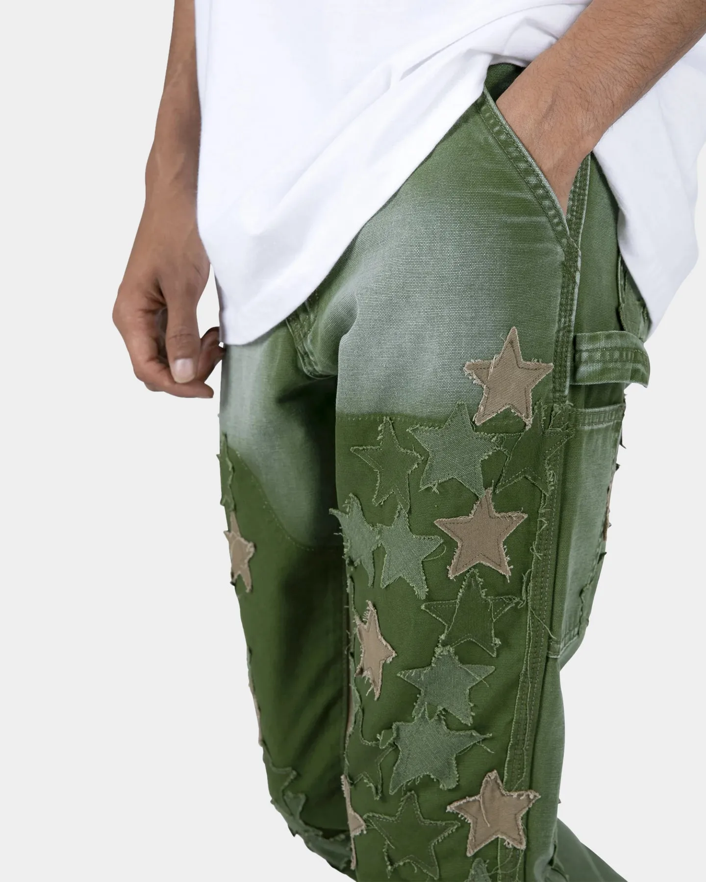 MNML B451 Star Flare Denim Pants Olive