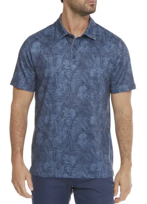 Montauk SS Botanical Performance Polo in Navy Combo by Flag and Anthem