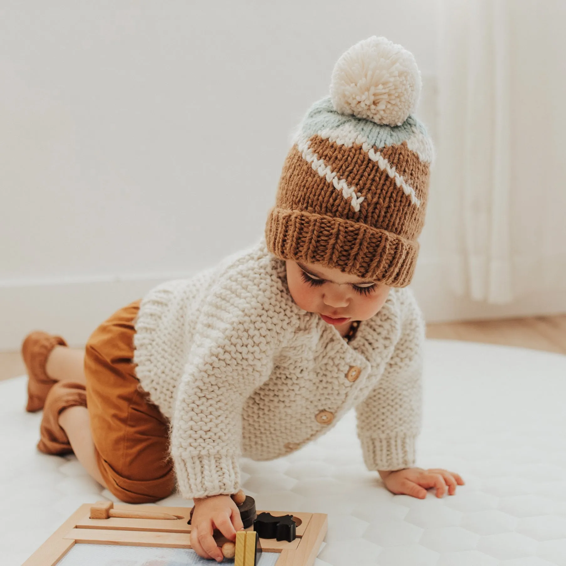 Mountain Hand Knit Beanie Hat