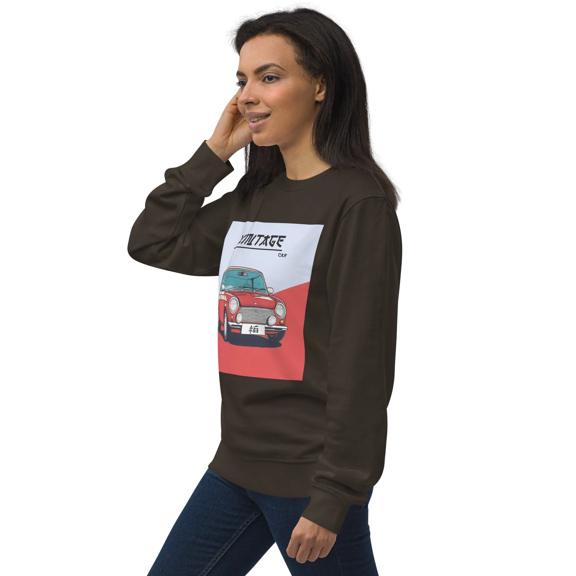 Mr Bean Car Vintage Graphic Women Organic Sweatshirt