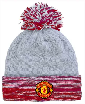 New Era Manchester United Snow Crown Knit Beanie (Red/Grey)