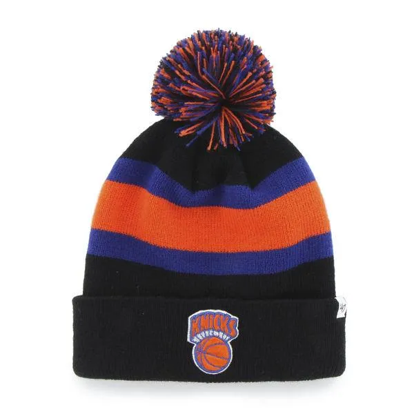 New York Knicks 47 Brand Black Breakaway Retro 1964 Poofball Beanie Hat Cap