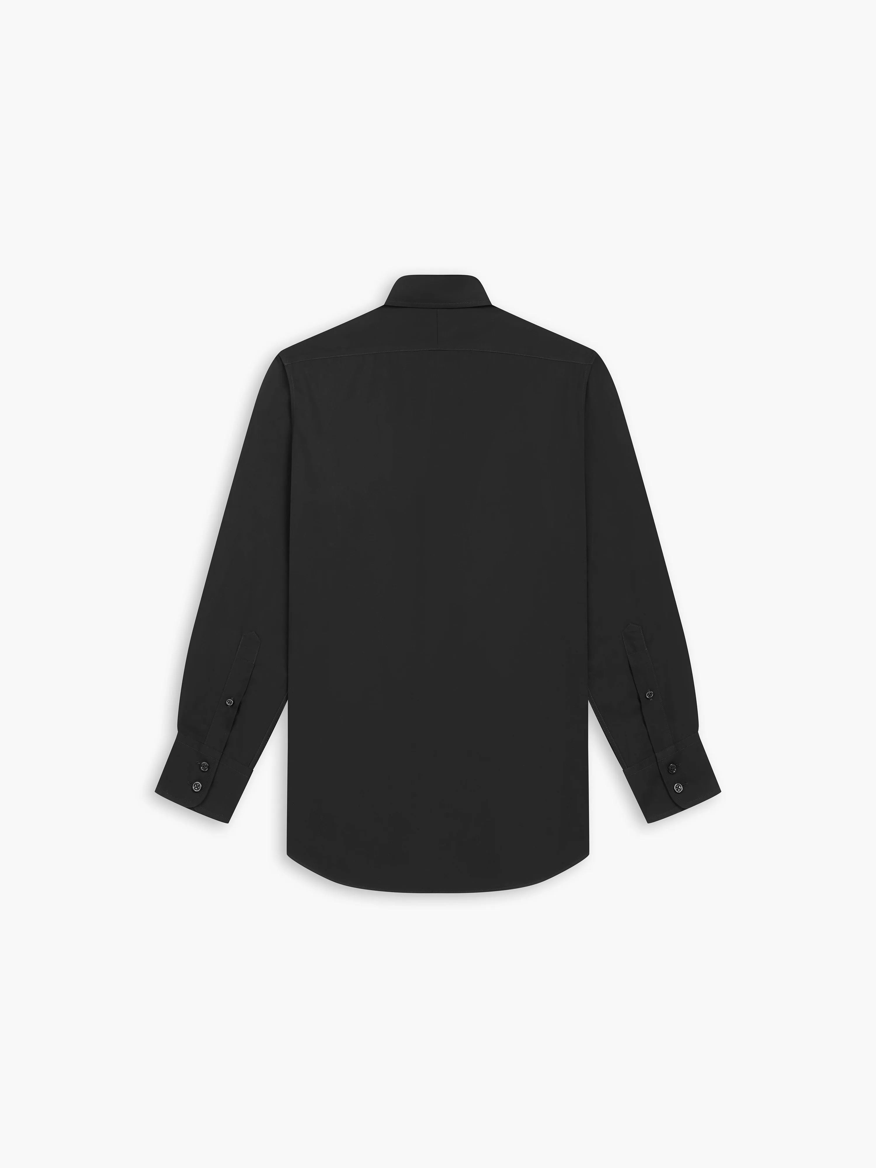 Non-Iron Black Poplin Slim Fit Single Cuff Classic Collar Shirt