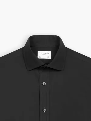 Non-Iron Black Poplin Slim Fit Single Cuff Classic Collar Shirt