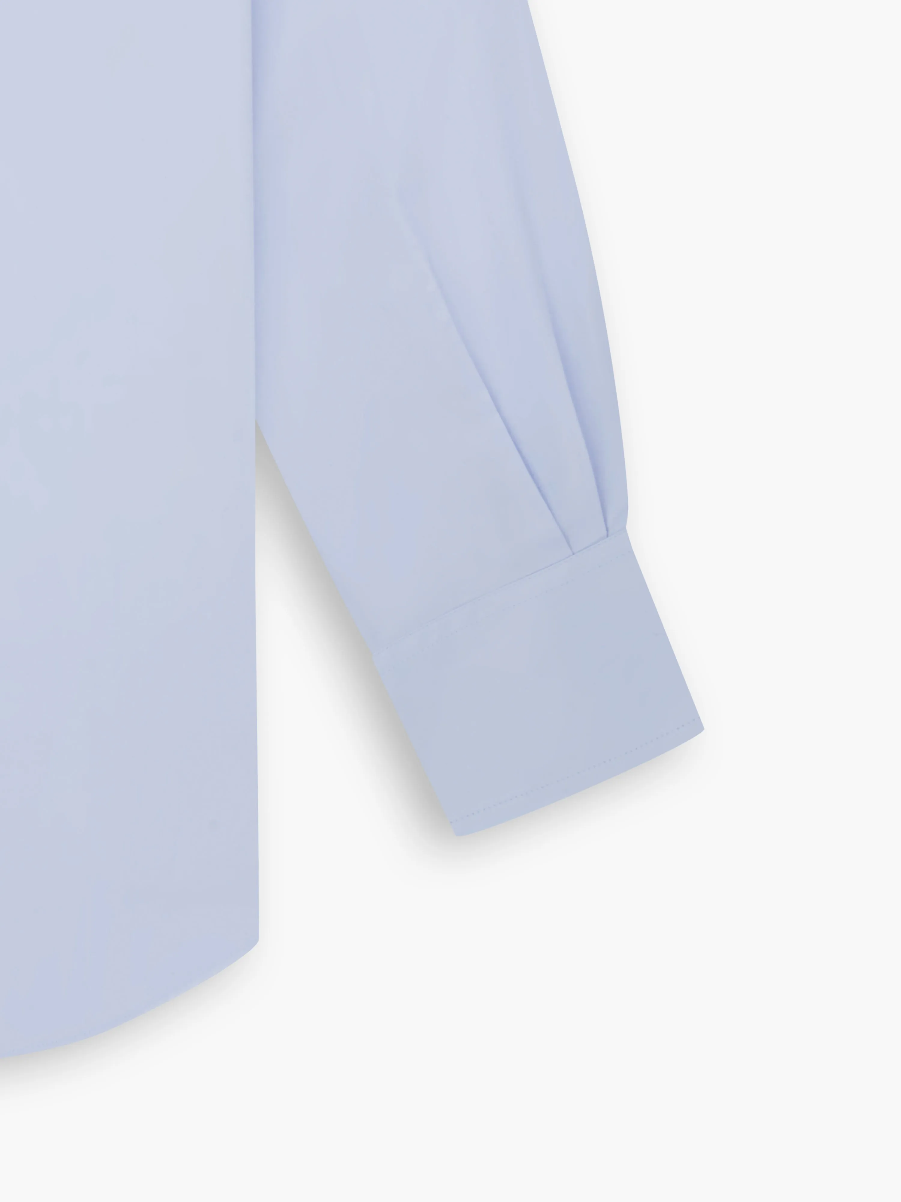 Non-Iron Light Blue Poplin Fitted Single Cuff Classic Collar Shirt