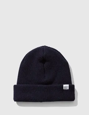 Norse Projects Beanie Hat Brushed (Wool)- Navy Blue