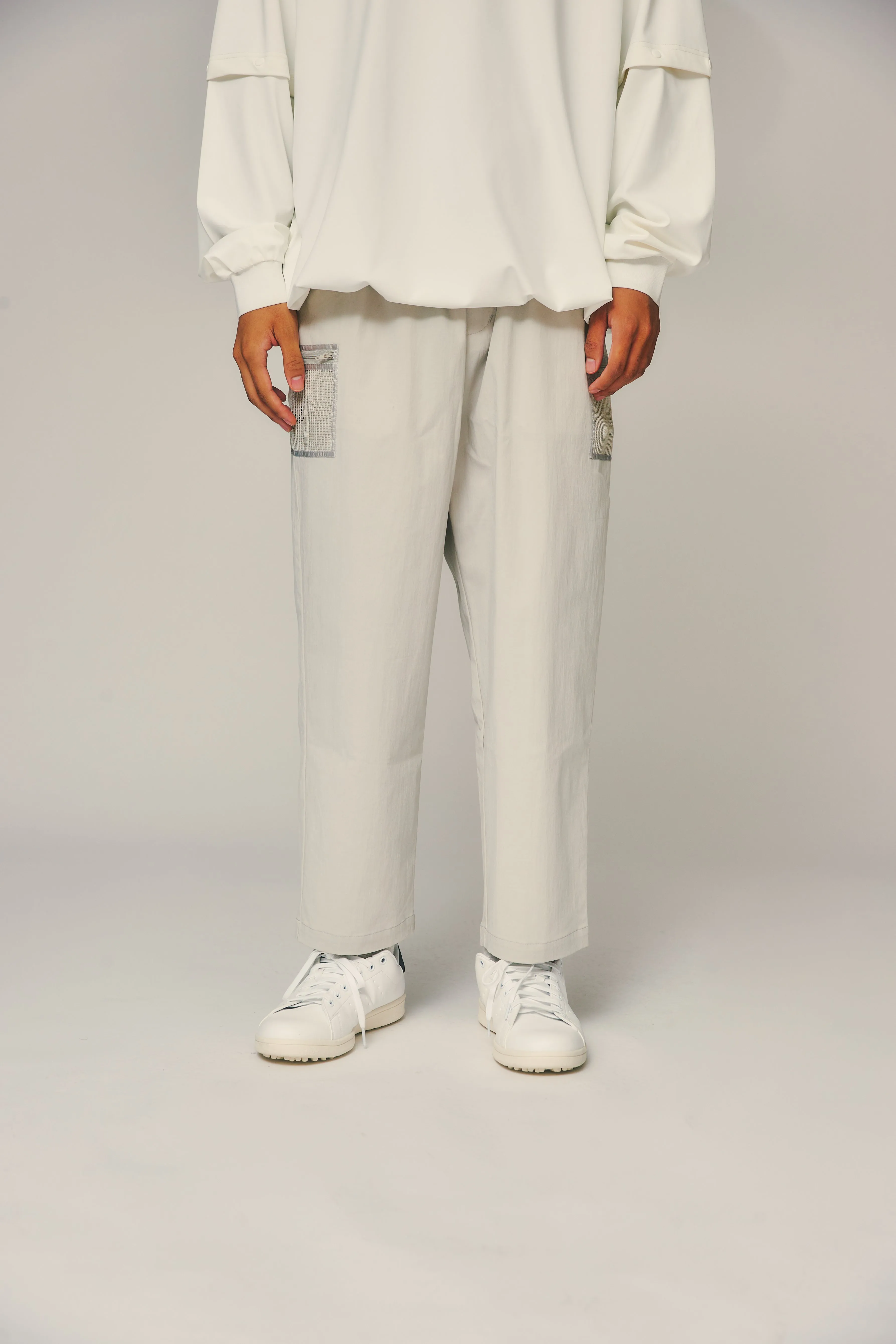 OG Logo Mesh Pocket Stretch Chino PANTS GrayBeige