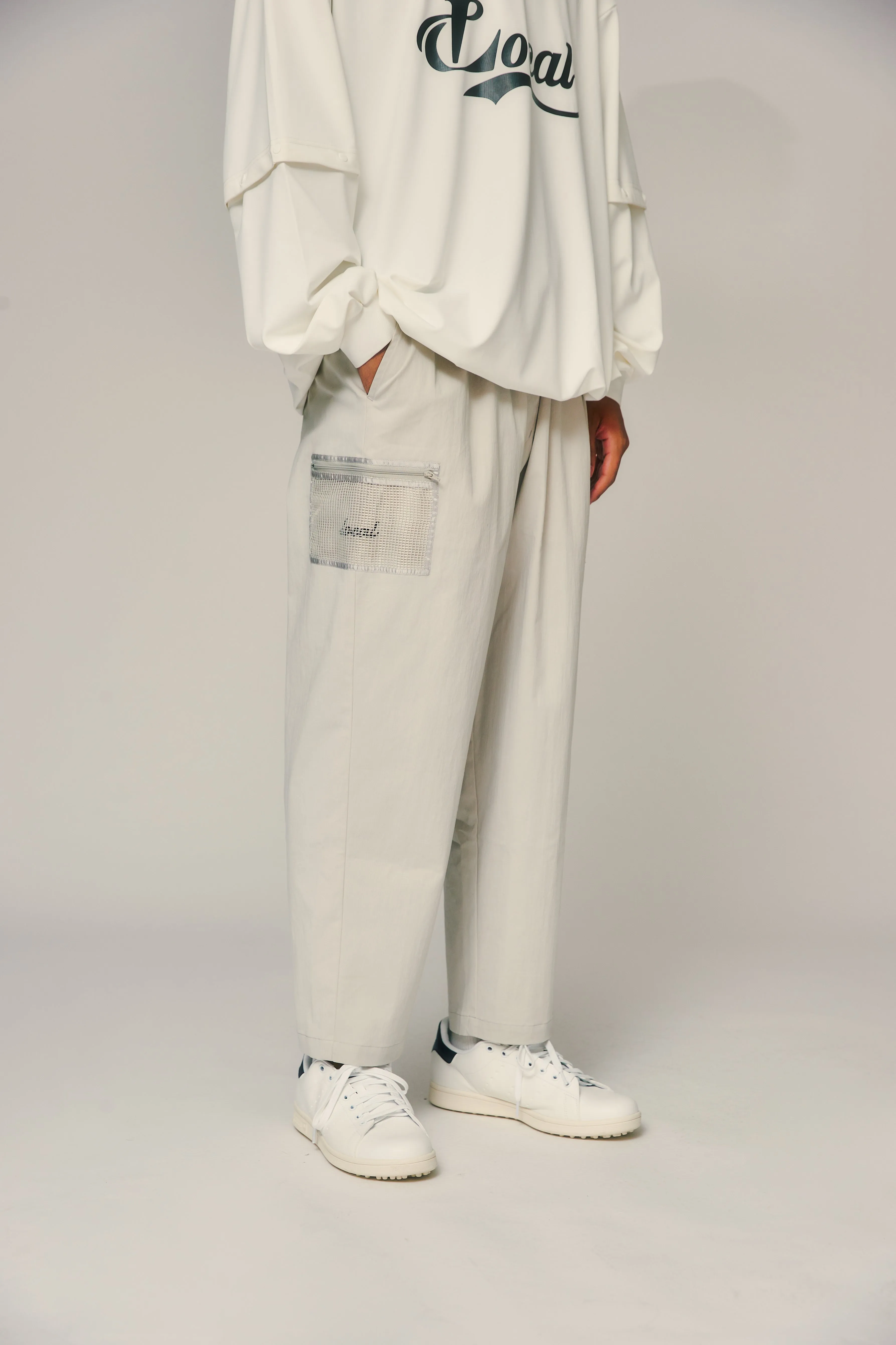 OG Logo Mesh Pocket Stretch Chino PANTS GrayBeige