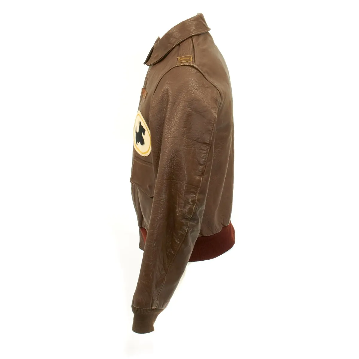 Original U.S. WWII Named Pilot 372nd Bomb Squadron Scotty Dog A-2 Flight Jacket