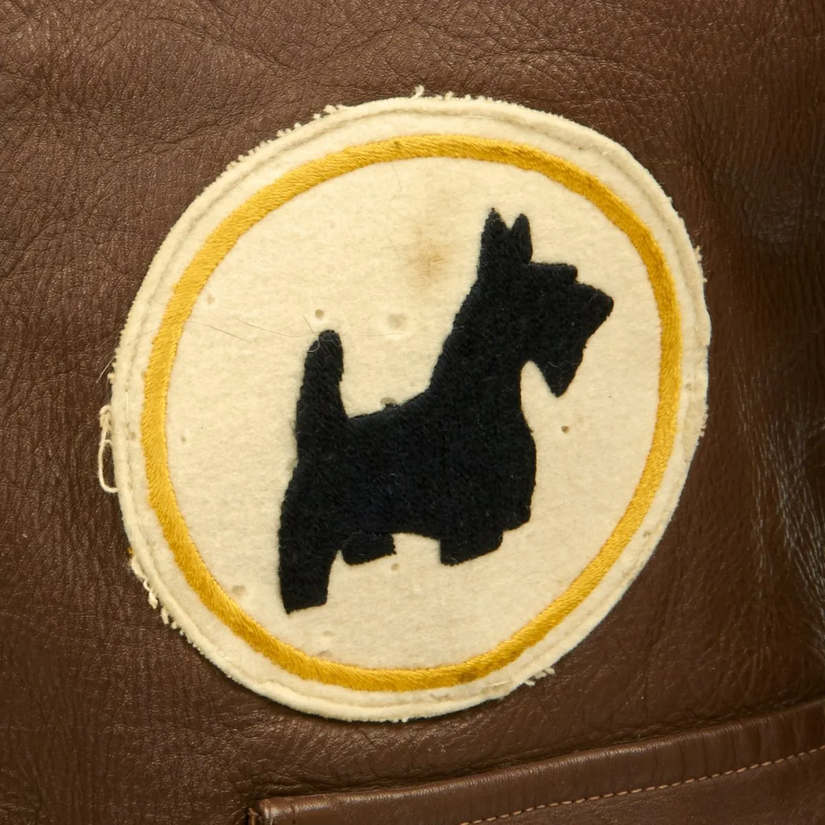 Original U.S. WWII Named Pilot 372nd Bomb Squadron Scotty Dog A-2 Flight Jacket