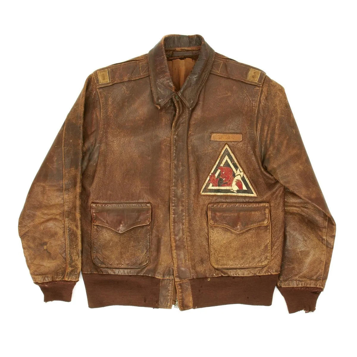 Original U.S. WWII Named Pilot 96th Bomb Squadron A-2 Flight Jacket