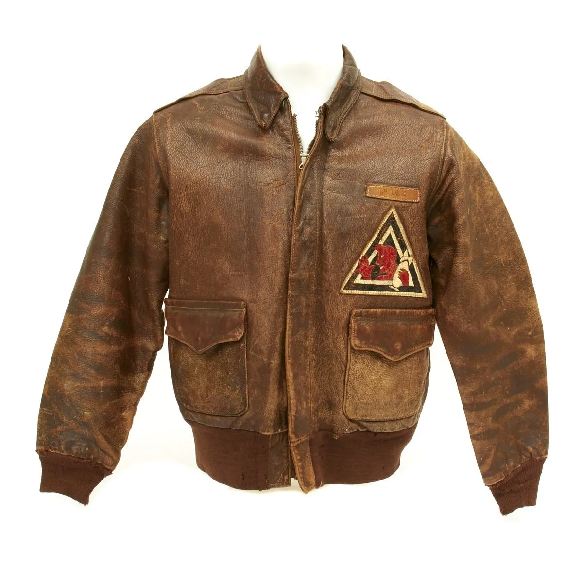 Original U.S. WWII Named Pilot 96th Bomb Squadron A-2 Flight Jacket