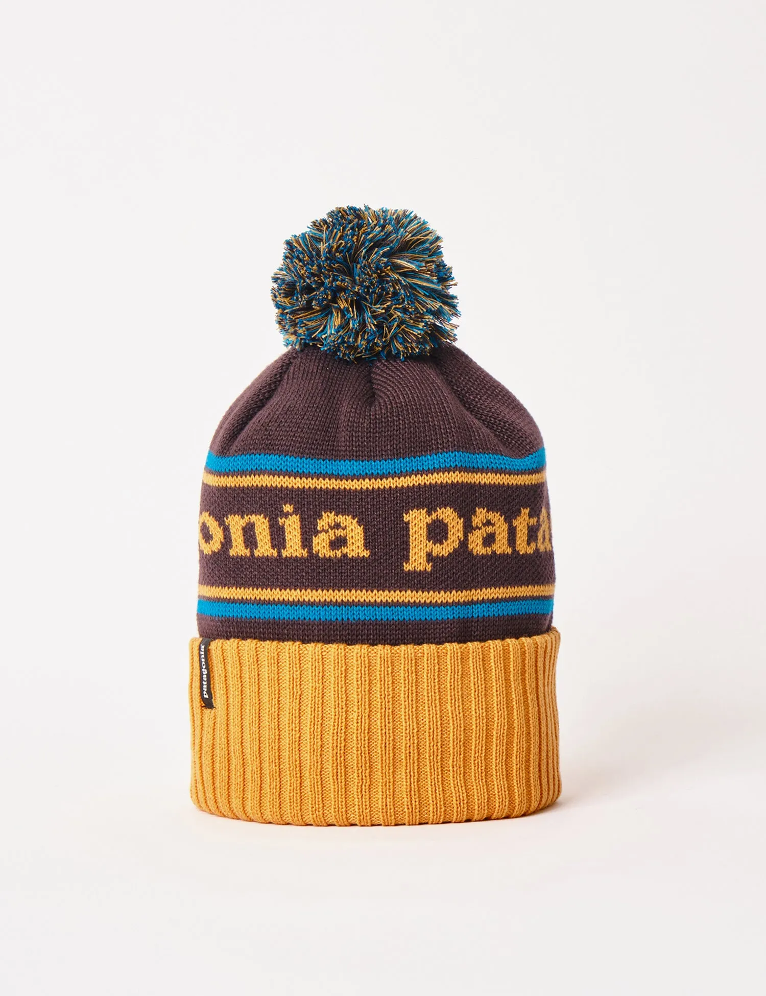 Patagonia Powder Town Beanie Hat - Park Stripe: Dried Mango