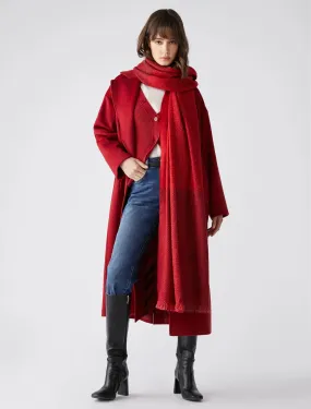 PENNYBLACK Wool Broadcloth Midi Red Eolo Coat