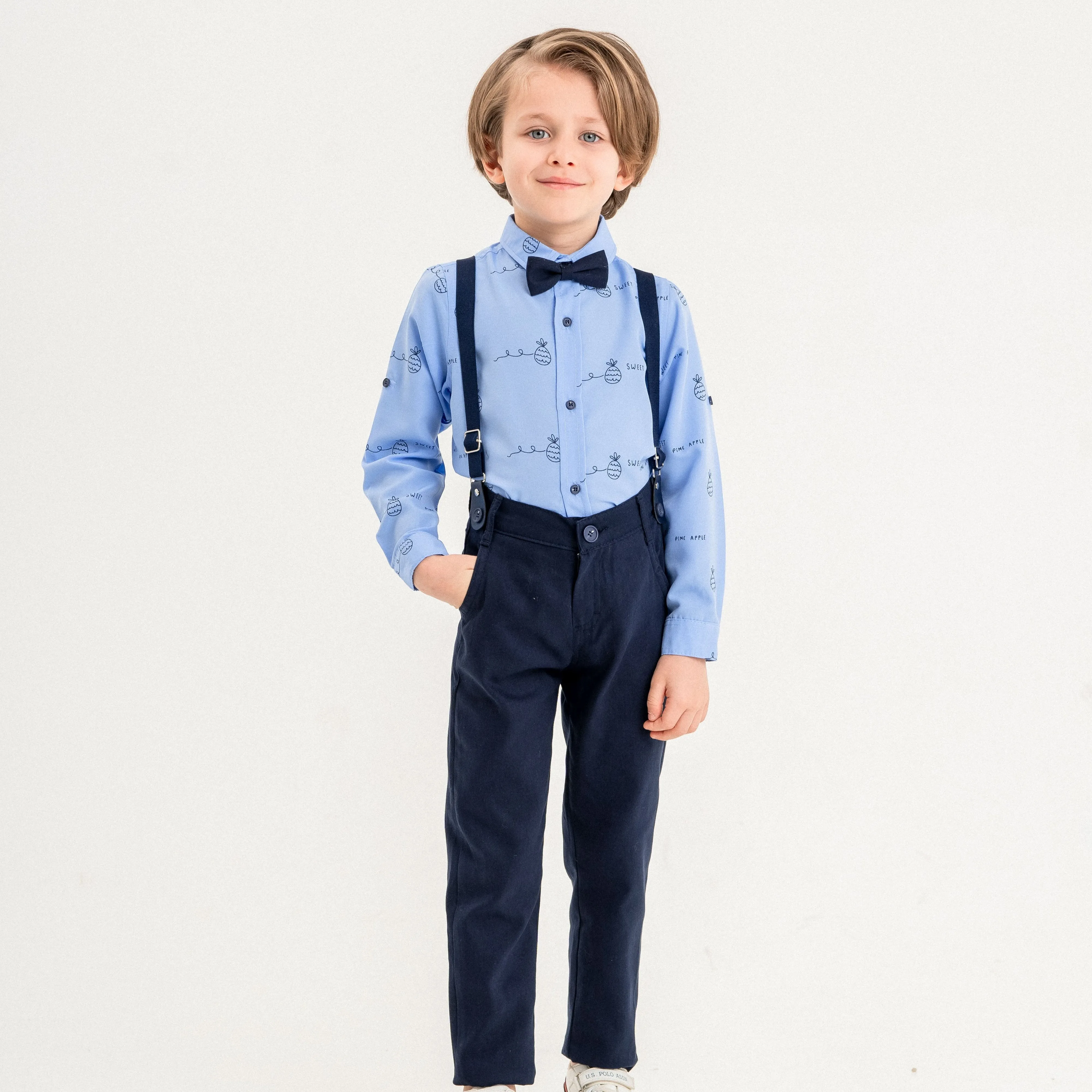 Pineapple Blue Formal Cotton Set