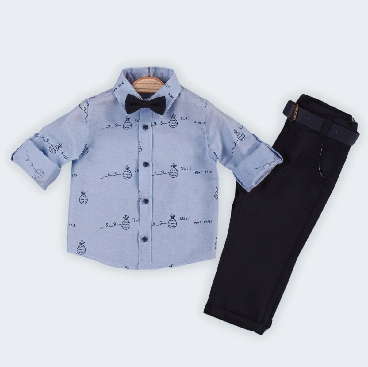 Pineapple Blue Formal Cotton Set