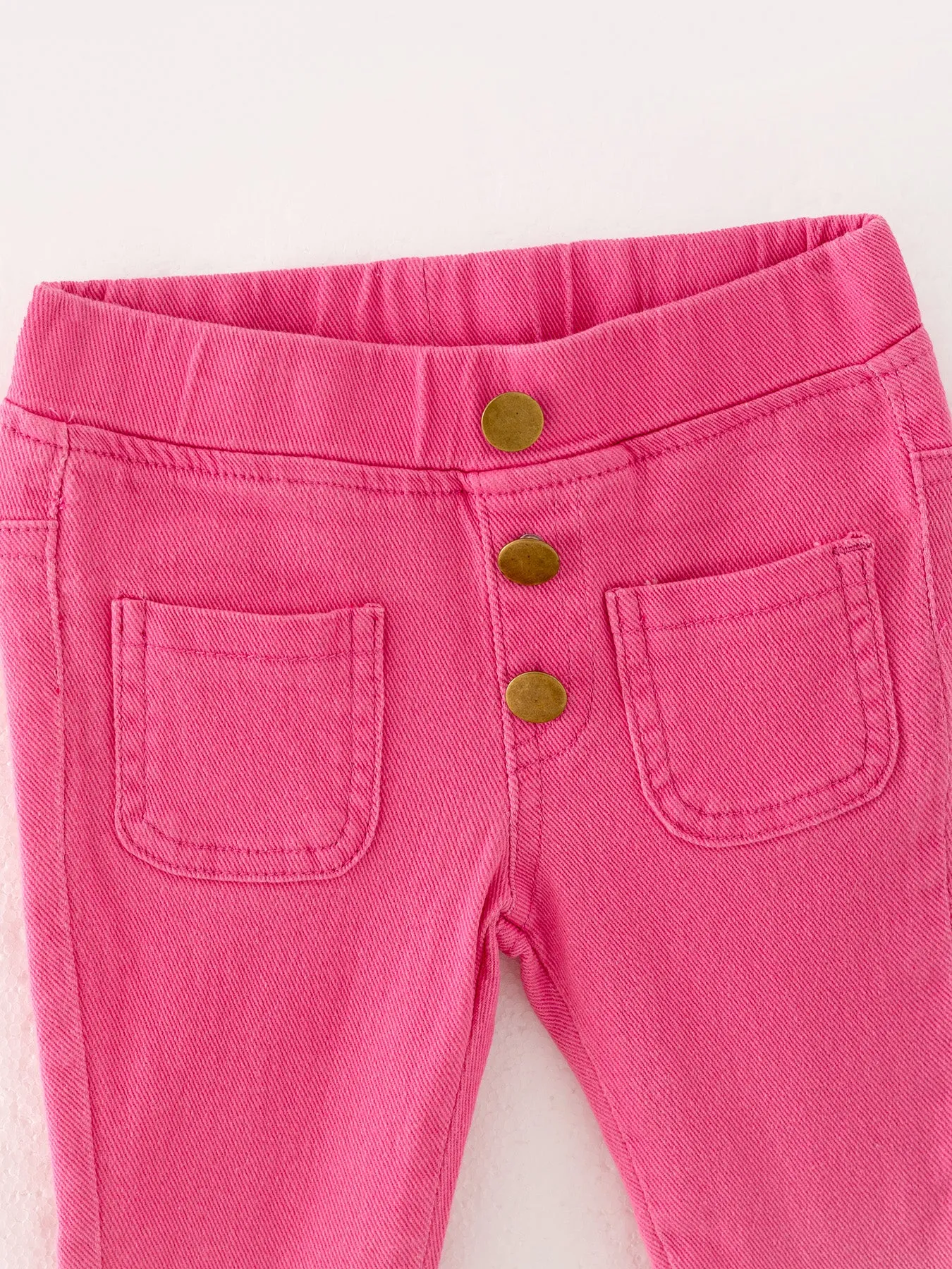 Pink Gradient Denim Flared Pants