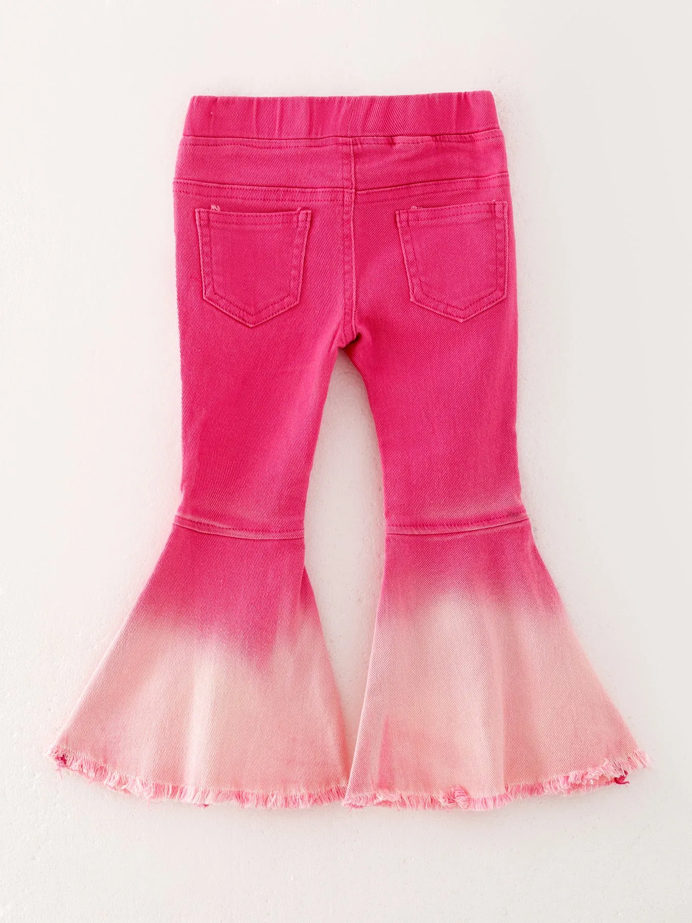 Pink Gradient Denim Flared Pants