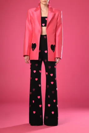 Pink Jacket and top and pants with hearts