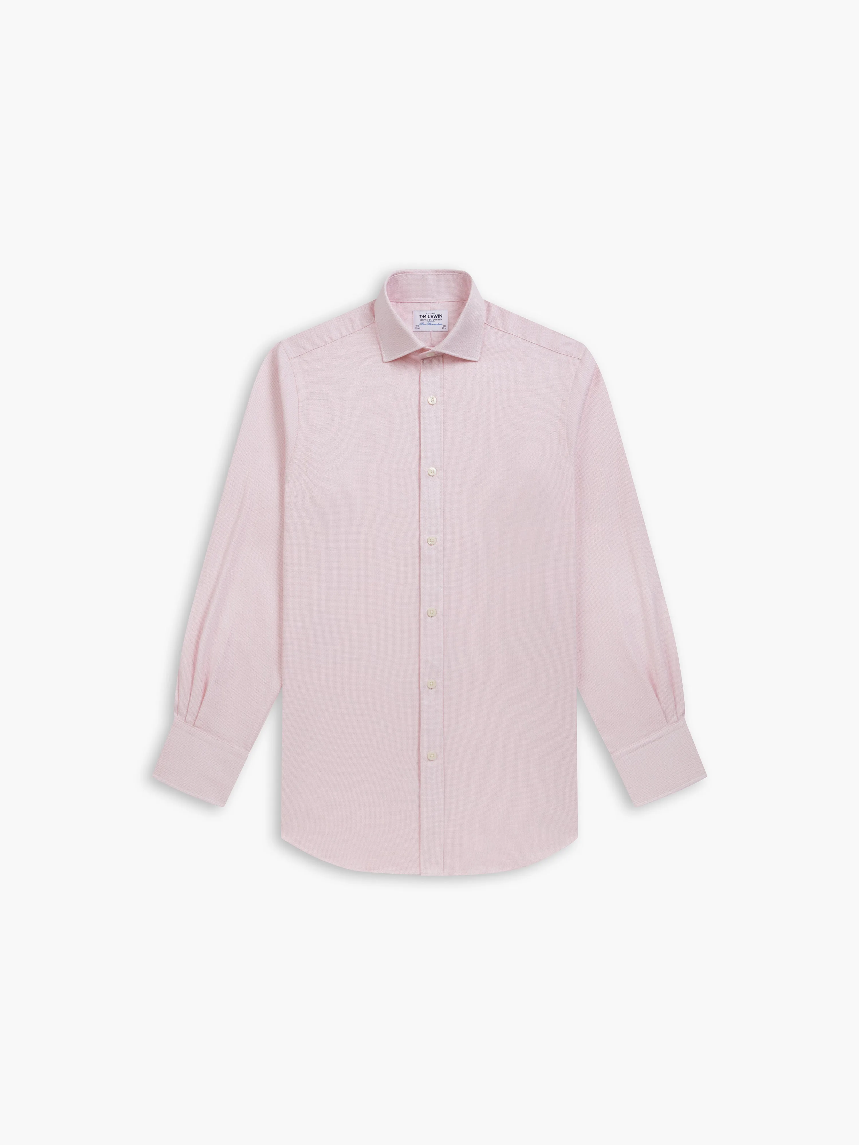 Pink Multi Cross Geo Dobby Fitted Single Cuff Cutaway Collar Shirt