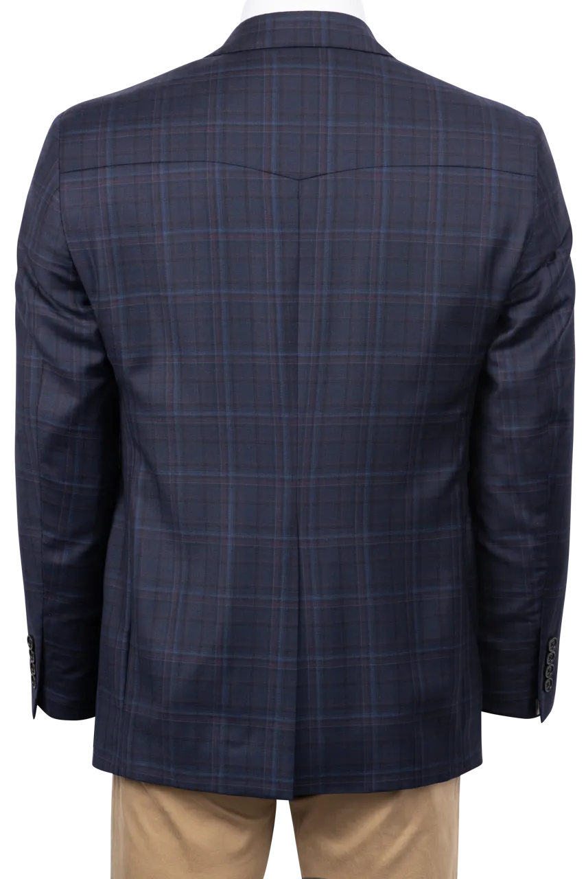 Pinto Ranch Navy Plaid Sport Coat