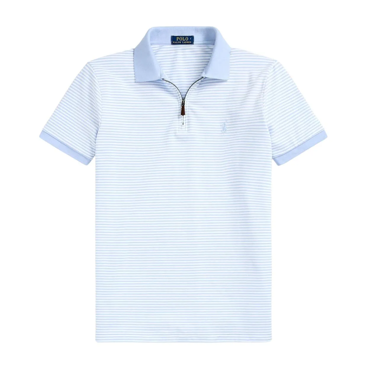 Polo Ralph Lauren Striped Half Zip Blue Polo Shirt