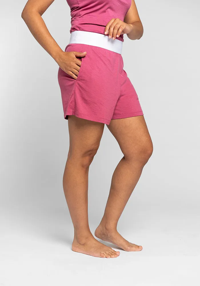 Poppy Lounge Shorts - Red Violet