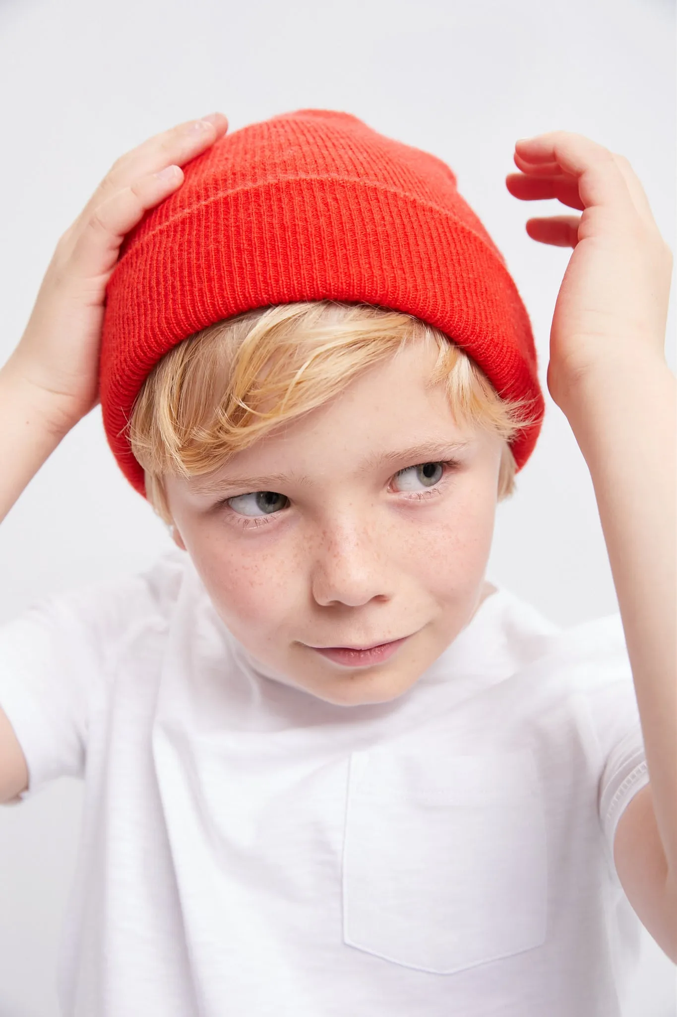 Poppy Red Cashmere Child's Beanie