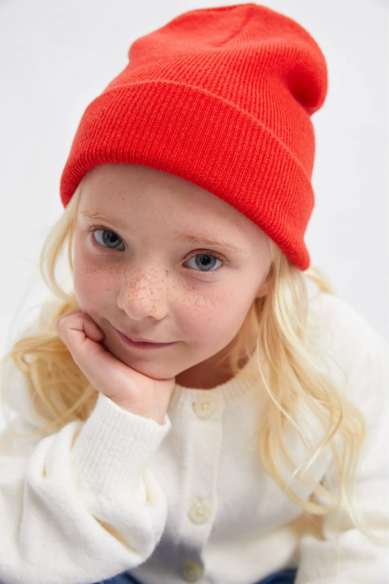 Poppy Red Cashmere Child's Beanie