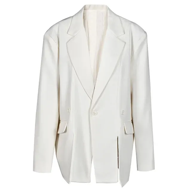 Pre Order:  Formal Relaxed False Pocket Lapel Blazer