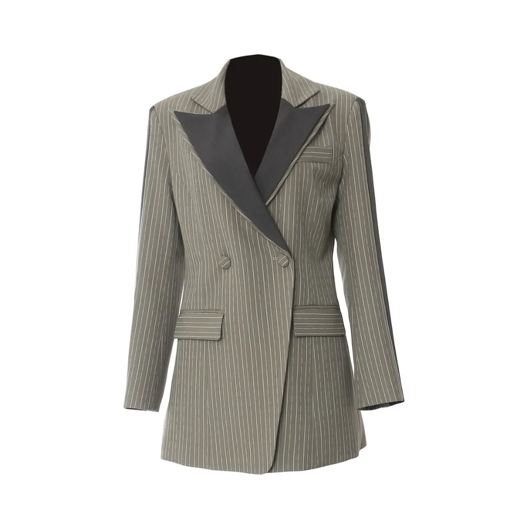 Pre Order:  Stripe Waist Cinching Blazer