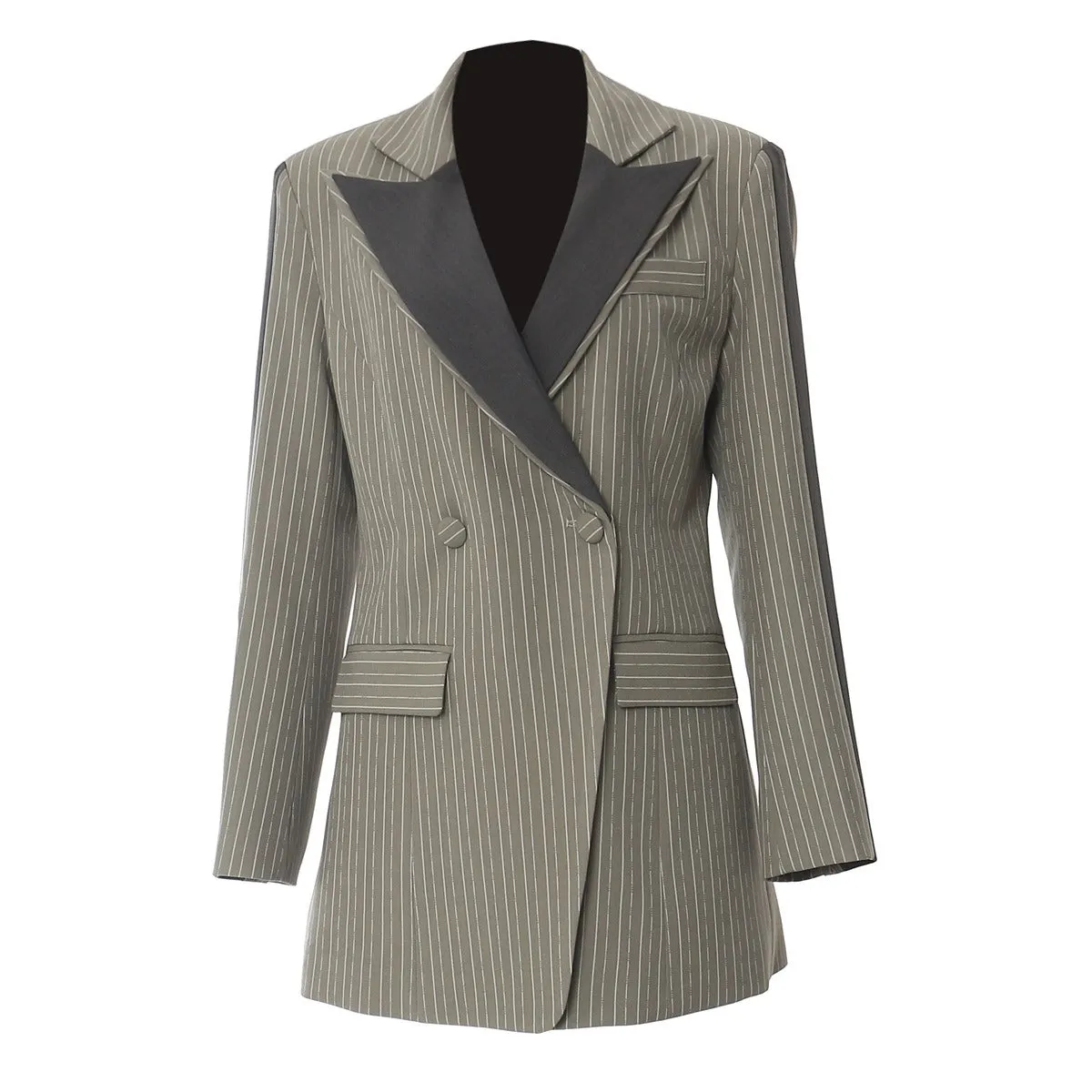 Pre Order:  Stripe Waist Cinching Blazer